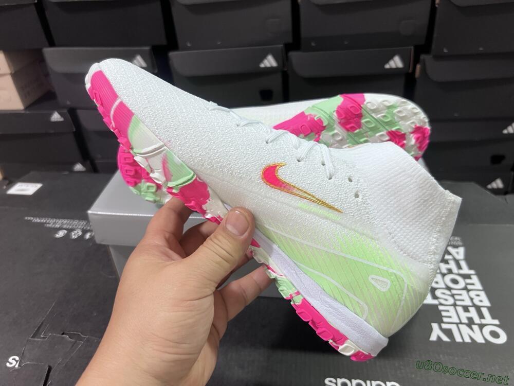 Unisex Nike Air Zoom Mercurial Superfly 10 Elite TF Football Shoes - White/Red/Gold