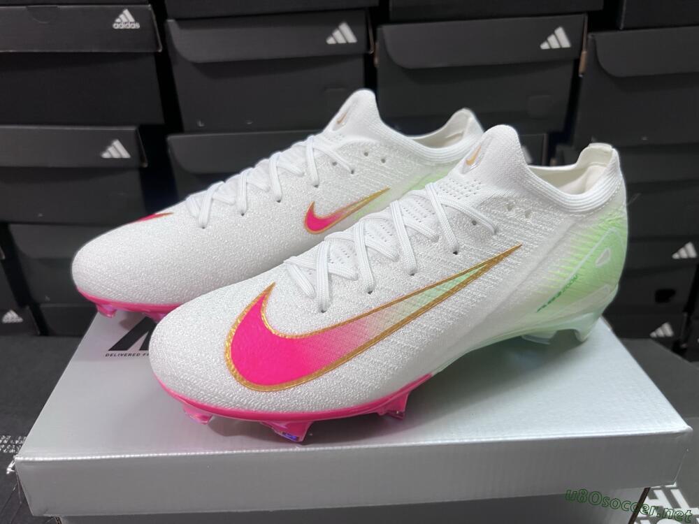 Unisex Nike Air Zoom Mercurial Vapor 16 Elite FG Football Boots - White/Red/Gold