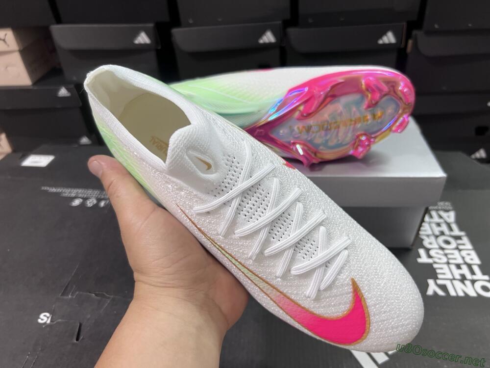 Unisex Nike Air Zoom Mercurial Vapor 16 Elite FG Football Boots - White/Red/Gold