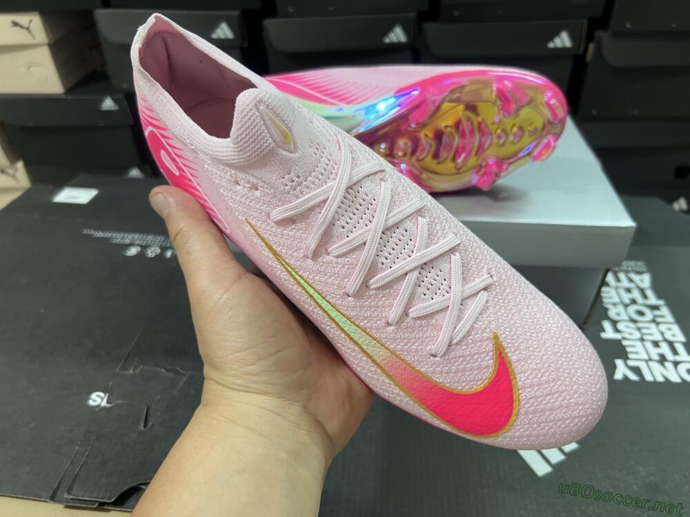 Unisex Nike Air Zoom Mercurial Vapor 16 Elite FG Football Boots - Pink/Red/Gold