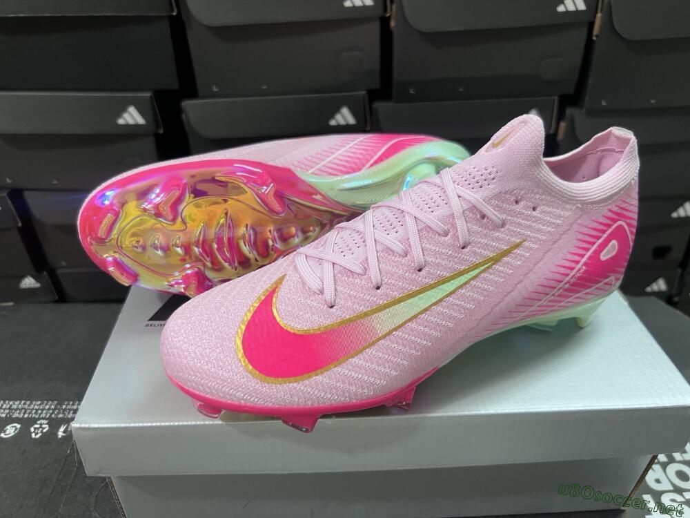 Unisex Nike Air Zoom Mercurial Vapor 16 Elite FG Football Boots - Pink/Red/Gold