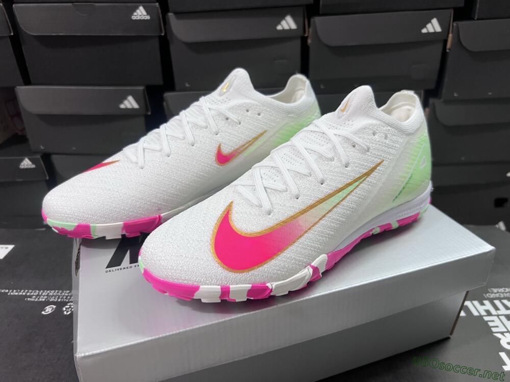 Unisex Nike Air Zoom Mercurial Vapor 16 Elite TF Football Shoes - White/Red/Gold