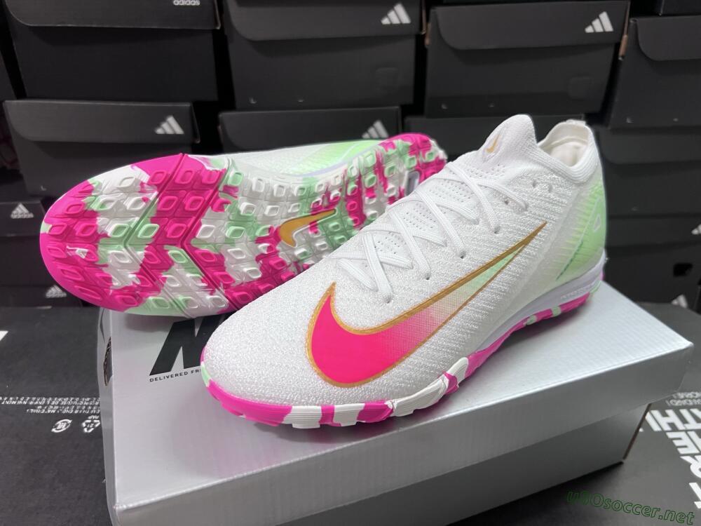 Unisex Nike Air Zoom Mercurial Vapor 16 Elite TF Football Shoes - White/Red/Gold