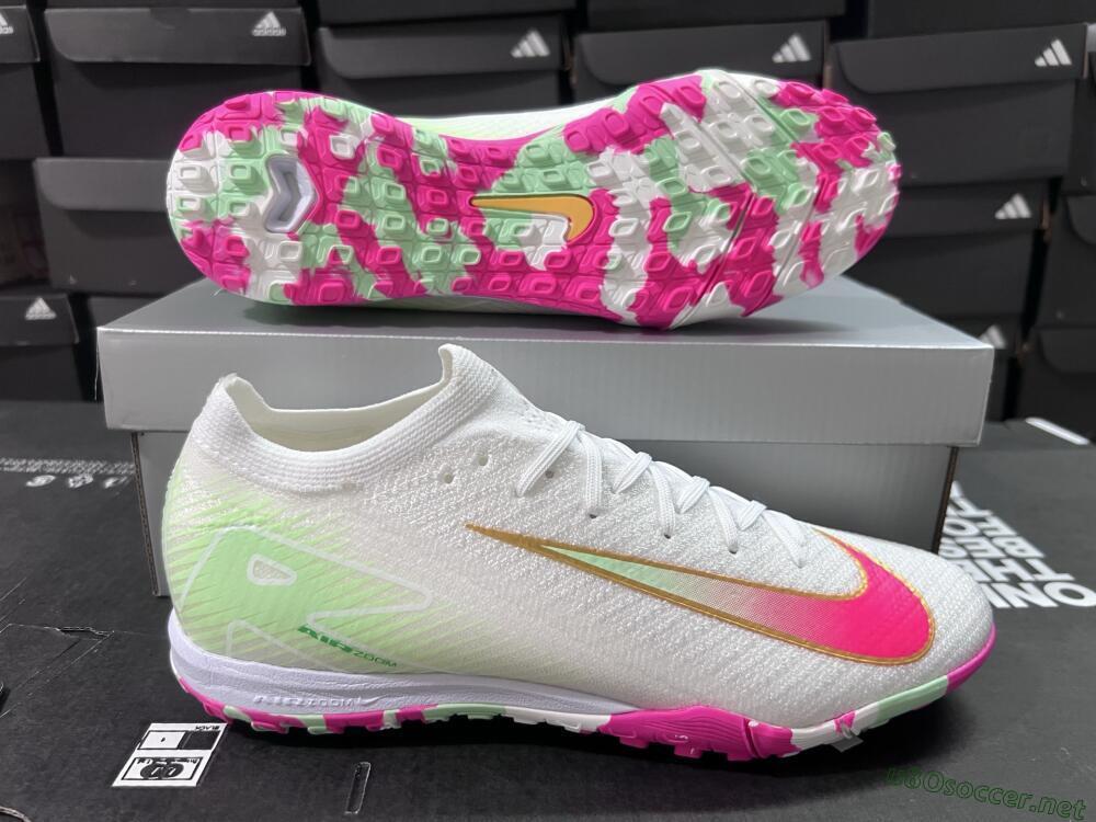 Unisex Nike Air Zoom Mercurial Vapor 16 Elite TF Football Shoes - White/Red/Gold