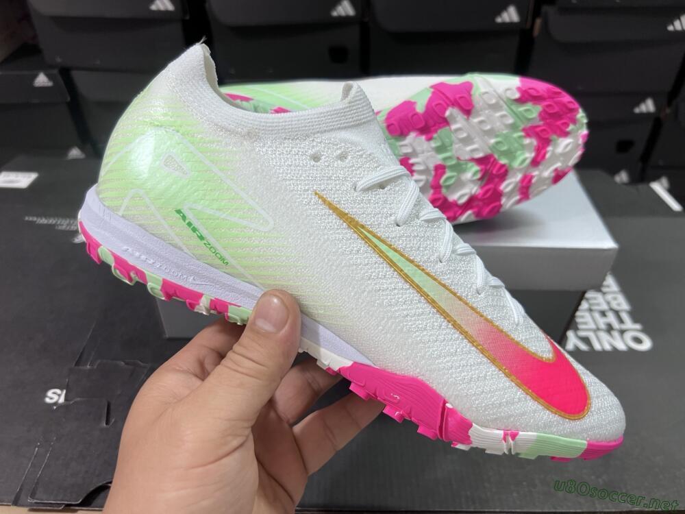 Unisex Nike Air Zoom Mercurial Vapor 16 Elite TF Football Shoes - White/Red/Gold