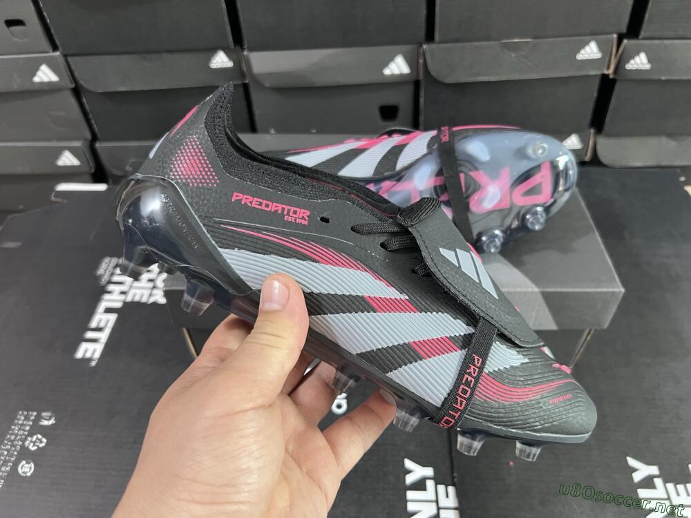 Unisex Adidas Predator Elite Foldover Tongue FG Football Boots - Black/White/Red