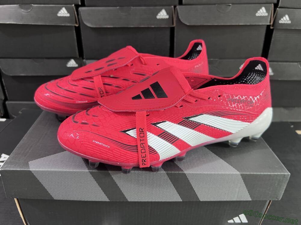Men's Adidas Predator 25 Elite Foldover Tongue FG Football Boots - Red/White/Black