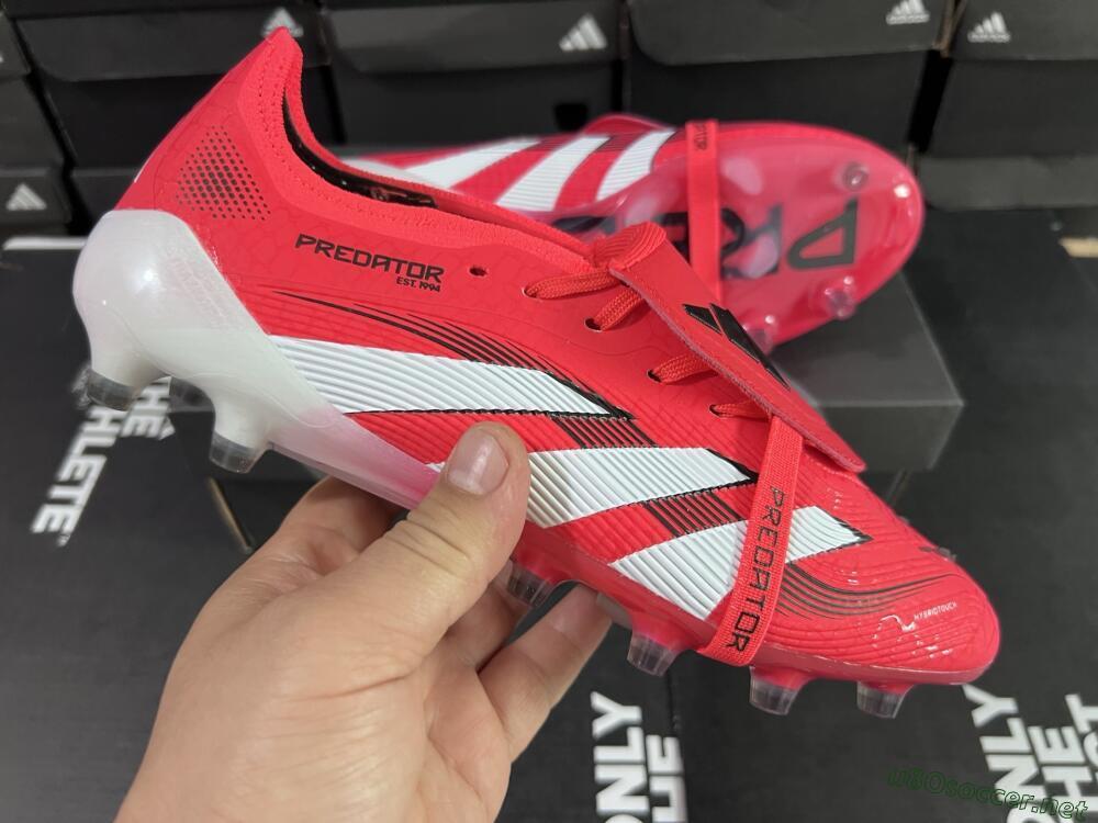 Men's Adidas Predator 25 Elite Foldover Tongue FG Football Boots - Red/White/Black