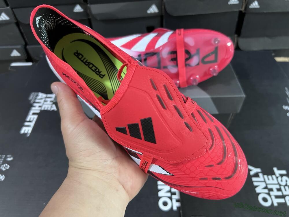Men's Adidas Predator 25 Elite Foldover Tongue FG Football Boots - Red/White/Black