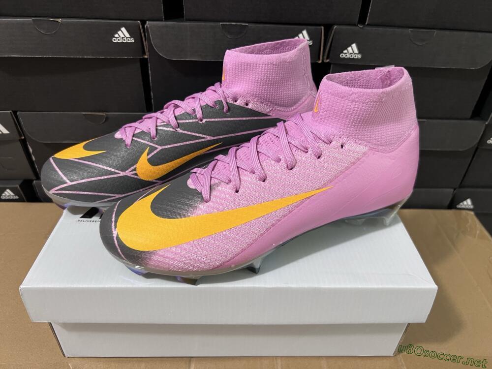 Men's Nike Air Zoom Mercurial Superfly 10 Elite FG Football Boots - Pink/Black/Yellow