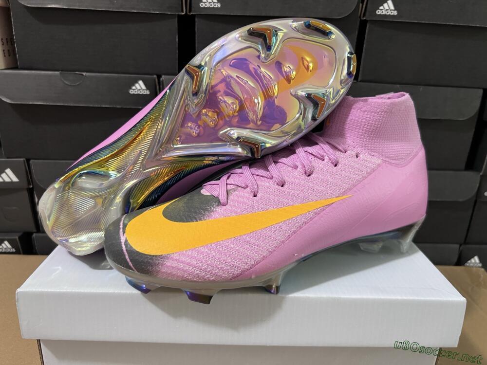 Men's Nike Air Zoom Mercurial Superfly 10 Elite FG Football Boots - Pink/Black/Yellow