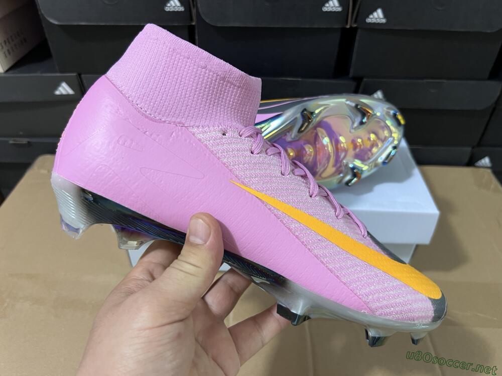 Men's Nike Air Zoom Mercurial Superfly 10 Elite FG Football Boots - Pink/Black/Yellow