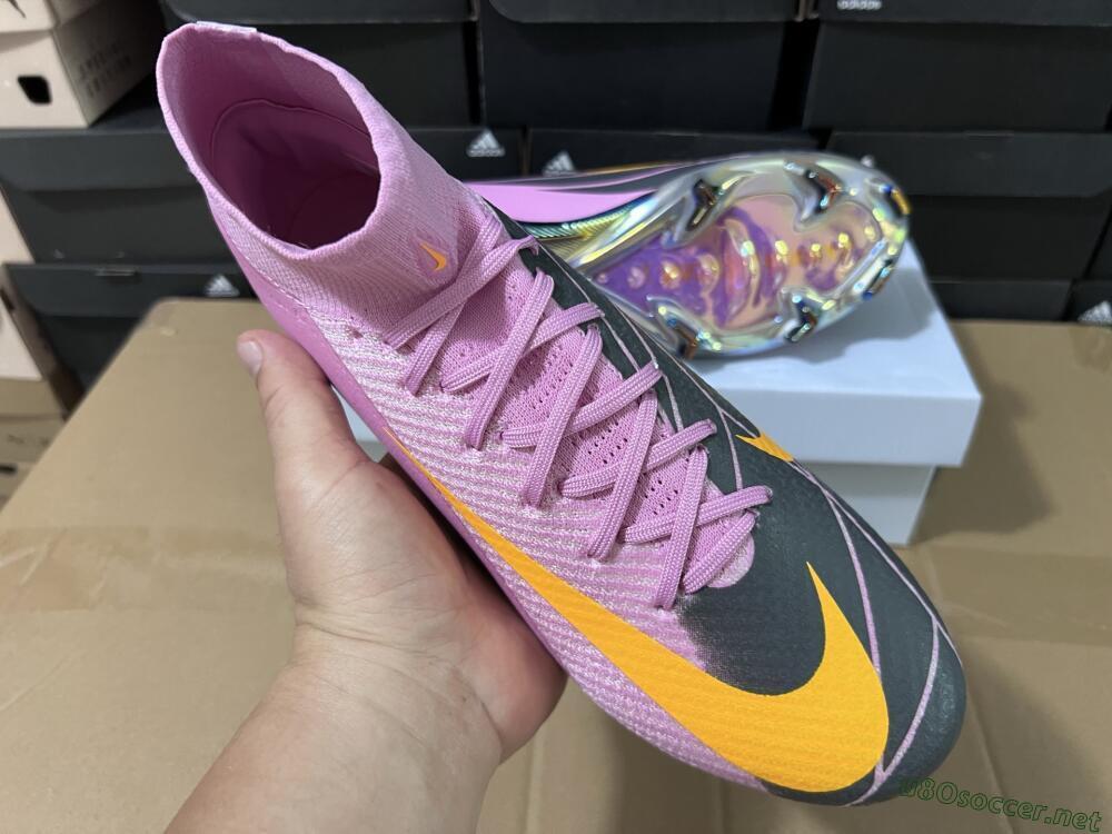 Men's Nike Air Zoom Mercurial Superfly 10 Elite FG Football Boots - Pink/Black/Yellow