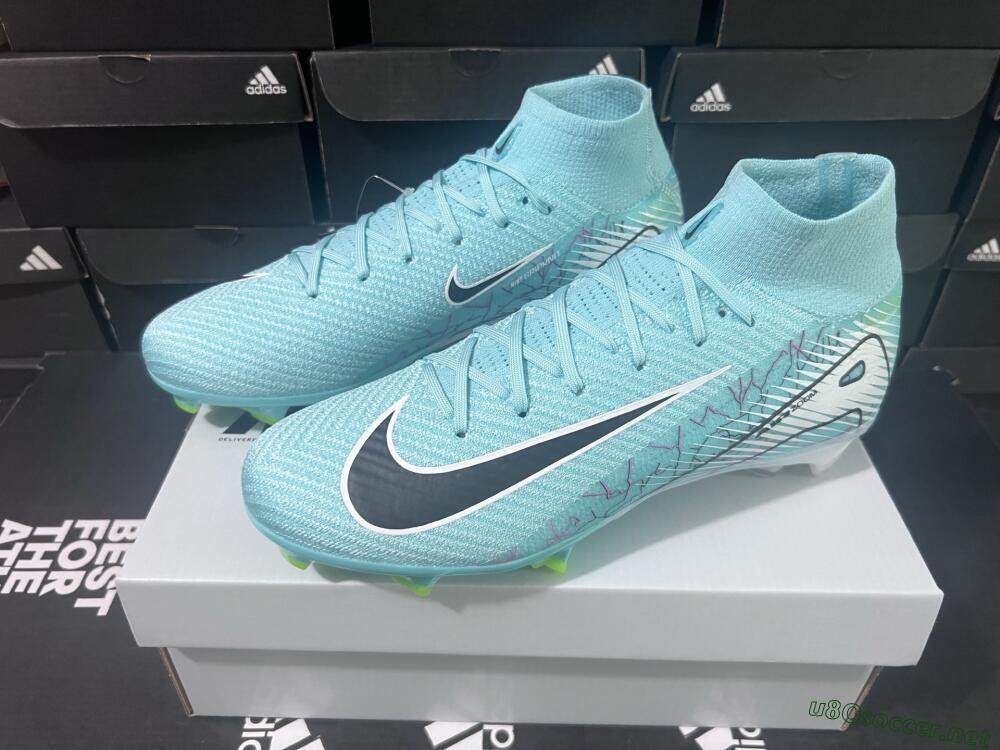 Unisex Nike Air Zoom Mercurial Superfly 10 Elite FG Football Boots - Jade/Black/White