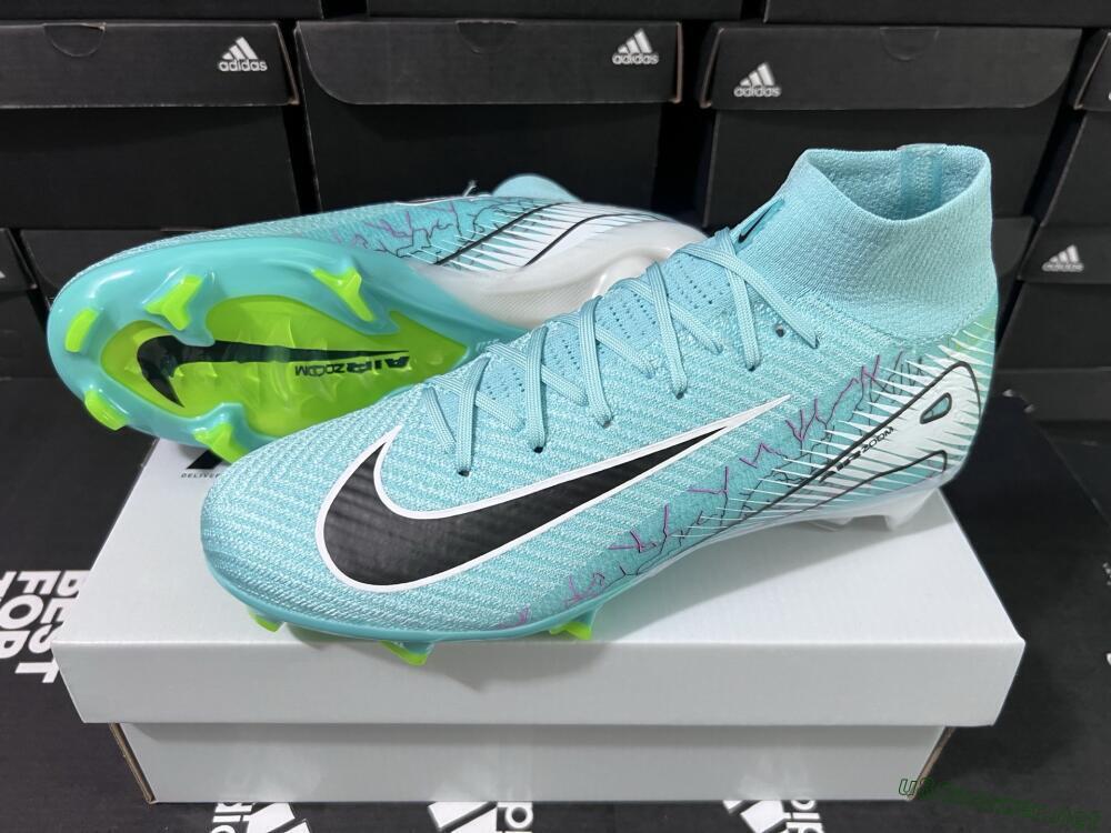 Unisex Nike Air Zoom Mercurial Superfly 10 Elite FG Football Boots - Jade/Black/White