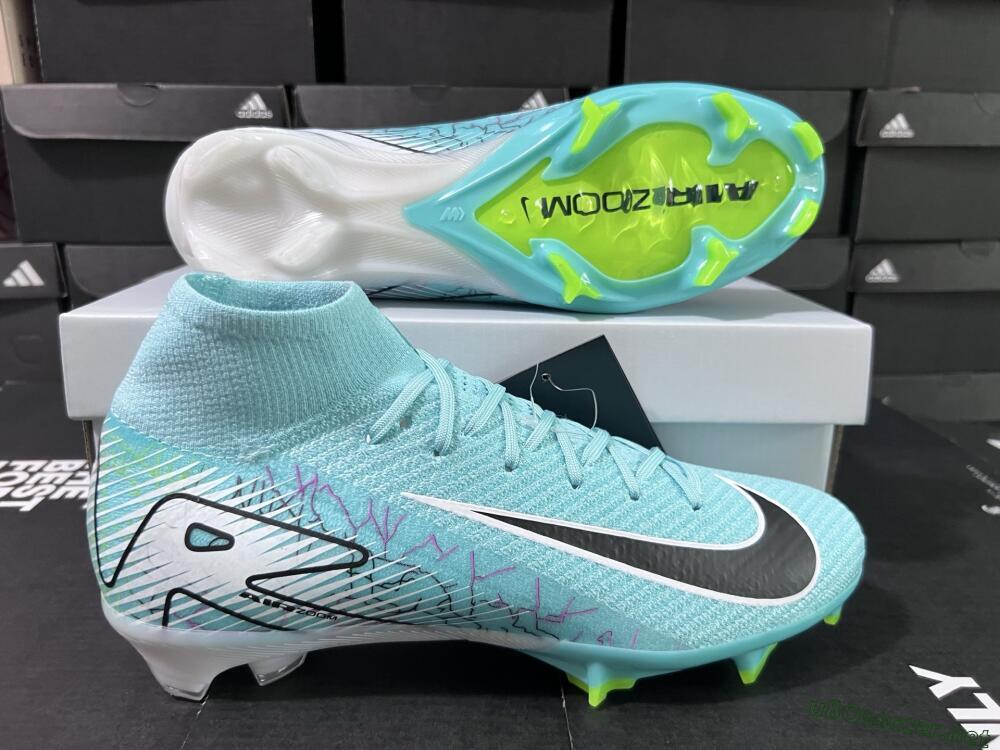 Unisex Nike Air Zoom Mercurial Superfly 10 Elite FG Football Boots - Jade/Black/White