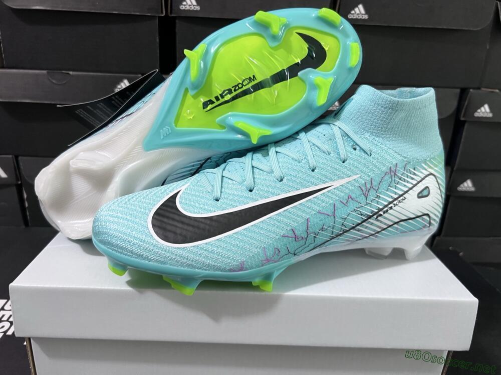 Unisex Nike Air Zoom Mercurial Superfly 10 Elite FG Football Boots - Jade/Black/White