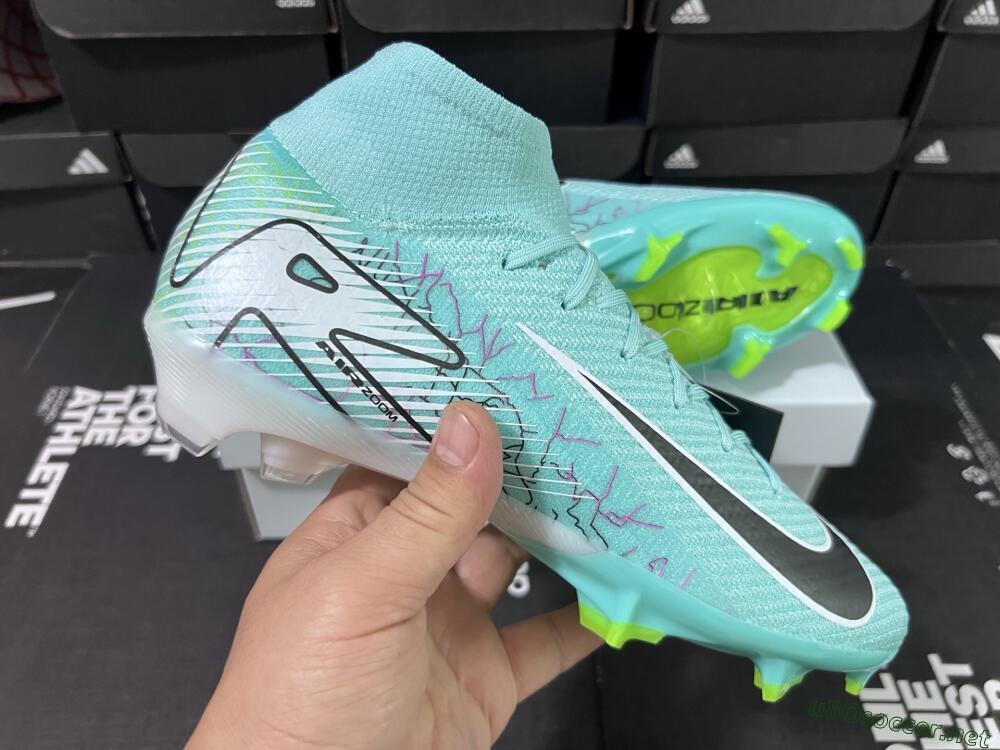 Unisex Nike Air Zoom Mercurial Superfly 10 Elite FG Football Boots - Jade/Black/White