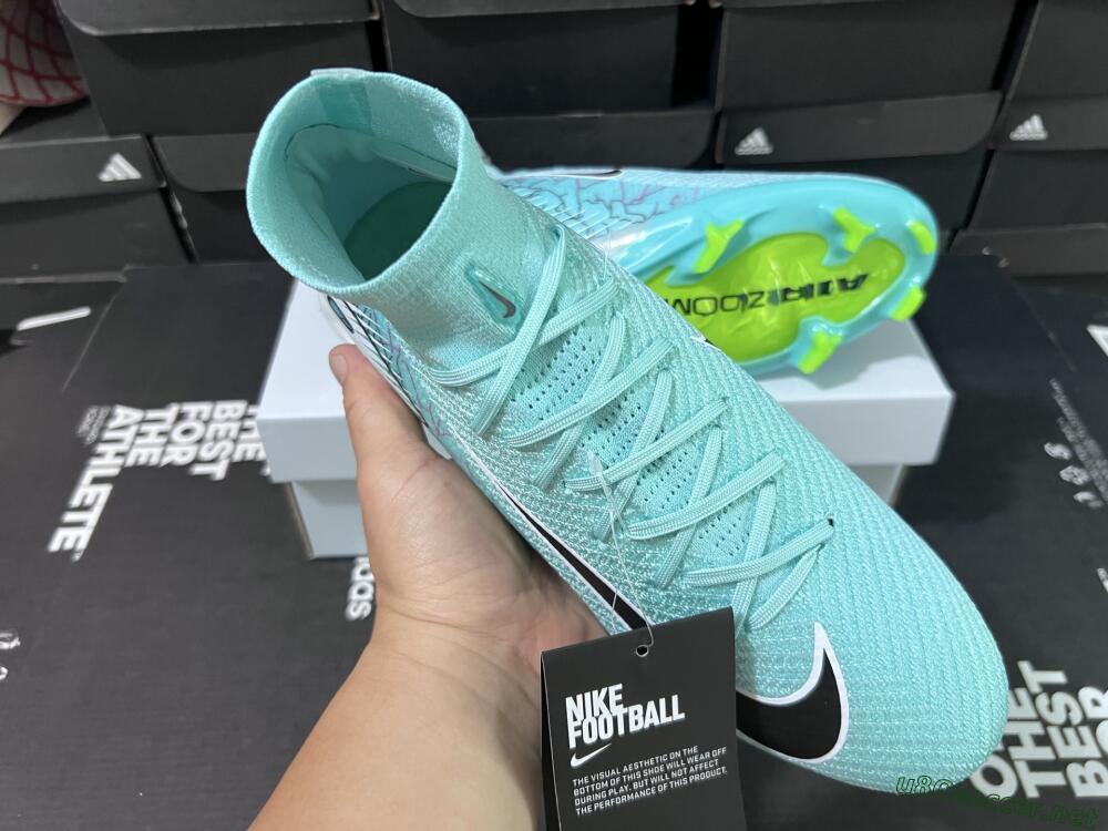 Unisex Nike Air Zoom Mercurial Superfly 10 Elite FG Football Boots - Jade/Black/White