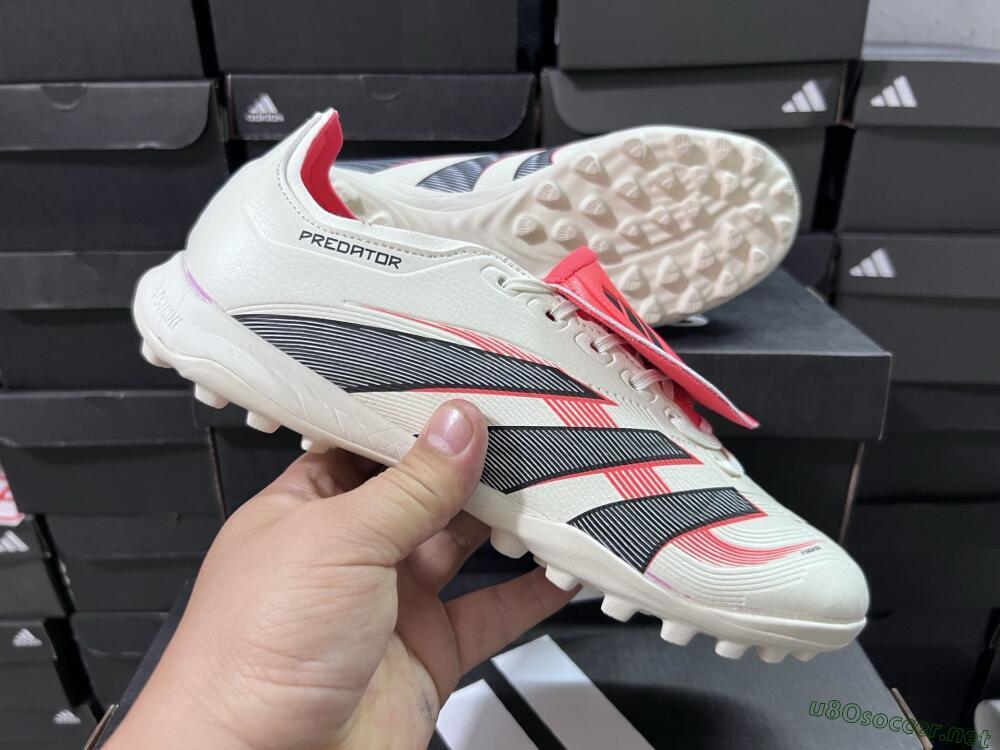 Unisex Adidas Predator Elite Foldover Tongue TF Football Shoes - Beige/Black/Red