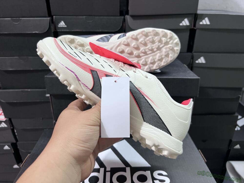 Unisex Adidas Predator Elite Foldover Tongue TF Football Shoes - Beige/Black/Red