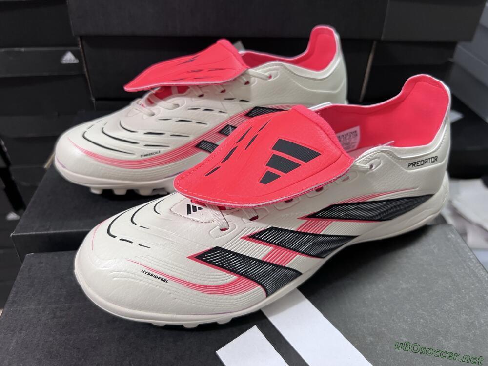 Unisex Adidas Predator Elite Foldover Tongue TF Football Shoes - Beige/Black/Red