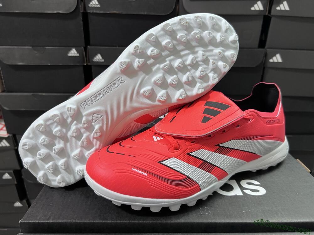 Unisex Adidas Predator 25 Elite Foldover Tongue TF Football Shoes - Red/White/Black