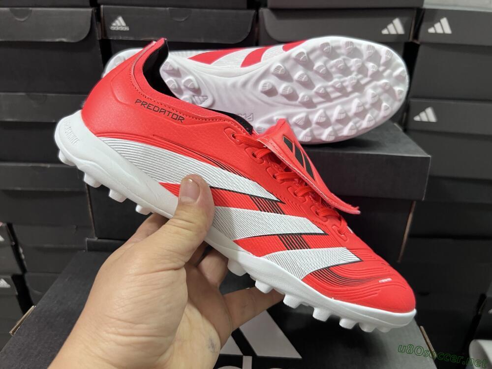 Unisex Adidas Predator 25 Elite Foldover Tongue TF Football Shoes - Red/White/Black
