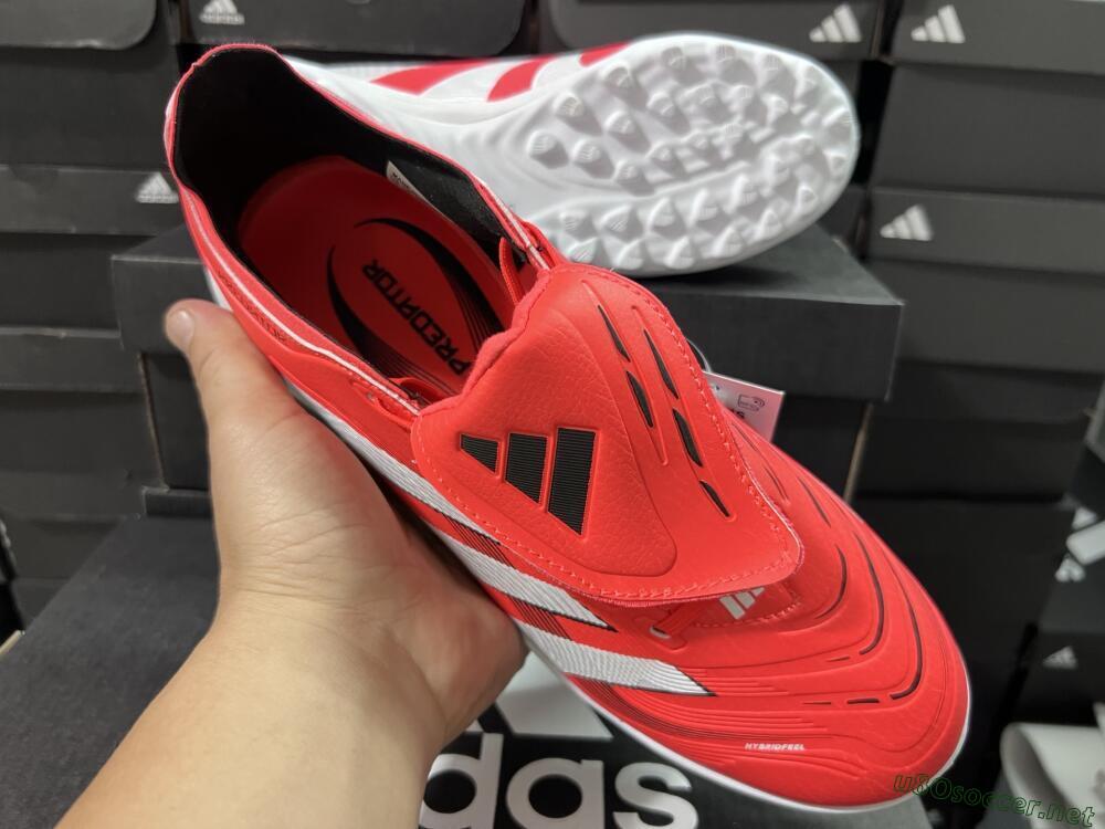 Unisex Adidas Predator 25 Elite Foldover Tongue TF Football Shoes - Red/White/Black