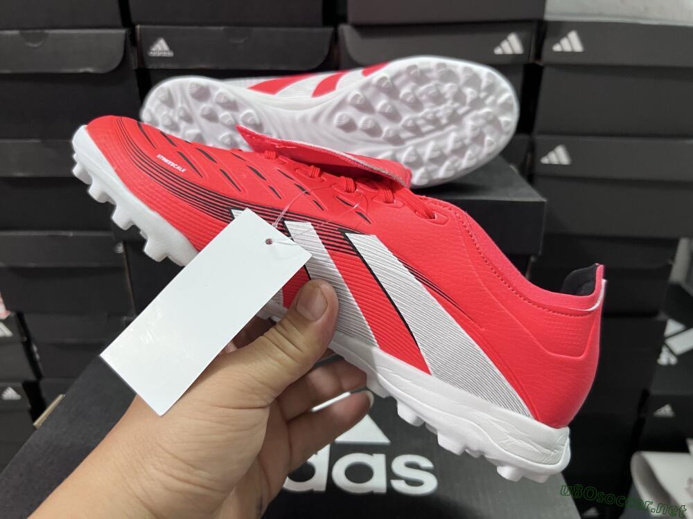 Unisex Adidas Predator 25 Elite Foldover Tongue TF Football Shoes - Red/White/Black