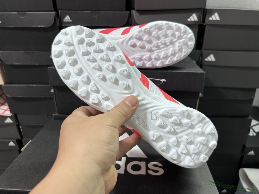 Unisex Adidas Predator 25 Elite Foldover Tongue TF Football Shoes - Red/White/Black
