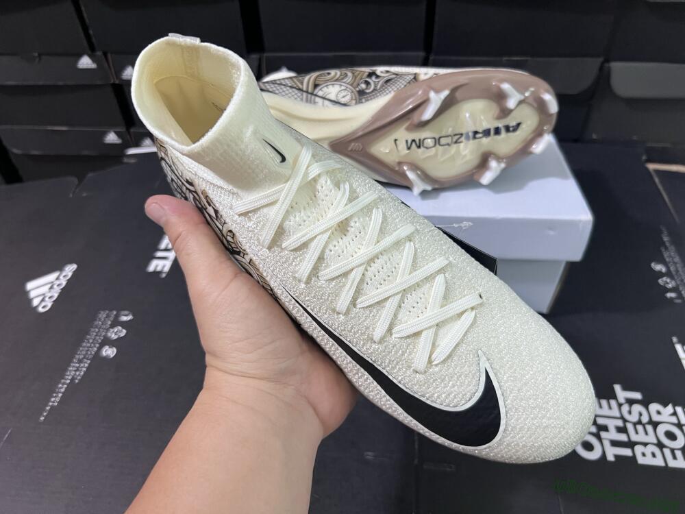 Men's Nike Air Zoom Mercurial Superfly 10 Elite FG Football Boots - Beige/Black/Yellow