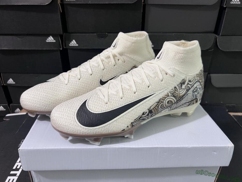 Men's Nike Air Zoom Mercurial Superfly 10 Elite FG Football Boots - Beige/Black/Yellow
