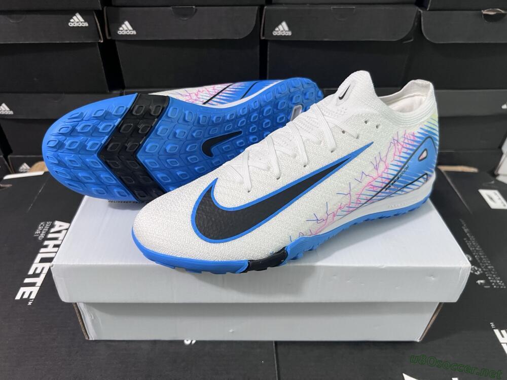 Unisex Nike Air Zoom Mercurial Vapor 16 Elite TF Football Shoes - White/Blue/Black