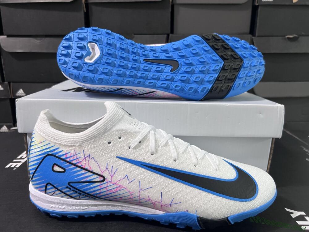 Unisex Nike Air Zoom Mercurial Vapor 16 Elite TF Football Shoes - White/Blue/Black