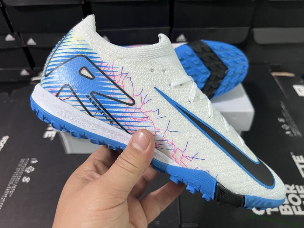 Unisex Nike Air Zoom Mercurial Vapor 16 Elite TF Football Shoes - White/Blue/Black