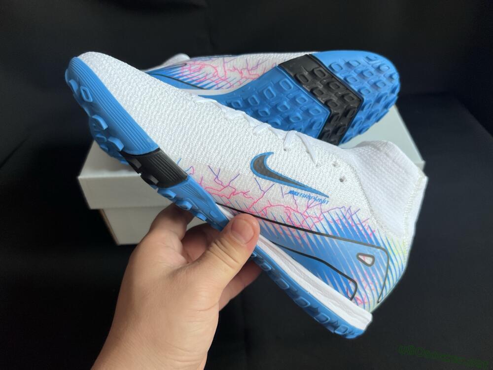 Unisex Nike Air Zoom Mercurial Superfly 10 Elite TF Football Shoes - White/Blue/Black