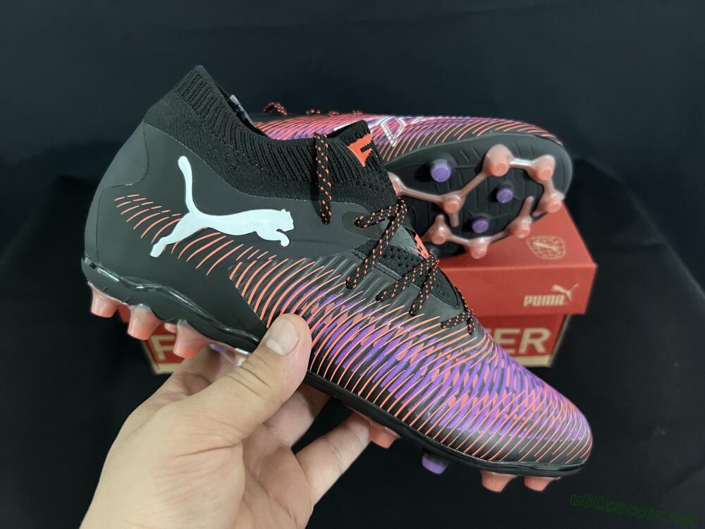 Men's Puma Future 8 Ultimate FG Football Boots - Black/Purple/Orange