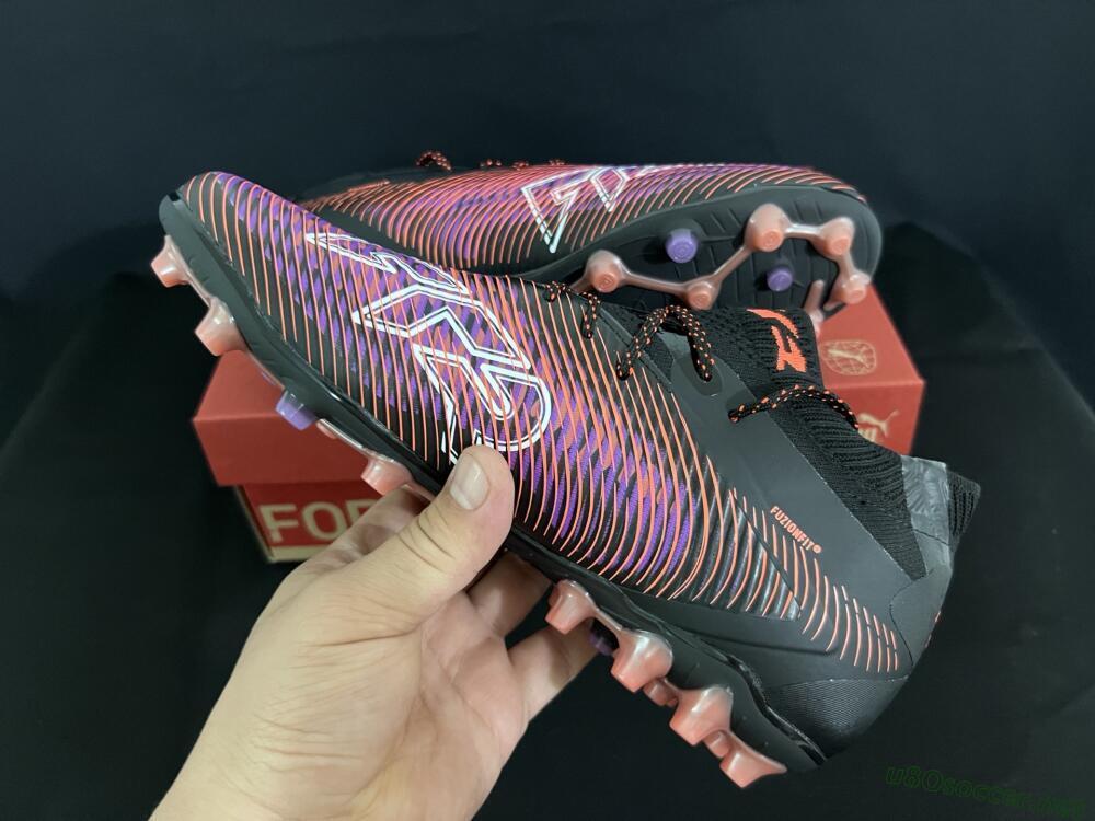 Men's Puma Future 8 Ultimate FG Football Boots - Black/Purple/Orange