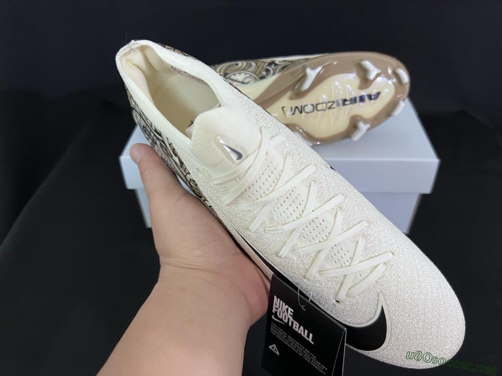 Men's Nike Air Zoom Mercurial Vapor 16 Elite FG Football Boots - Beige/Black/White