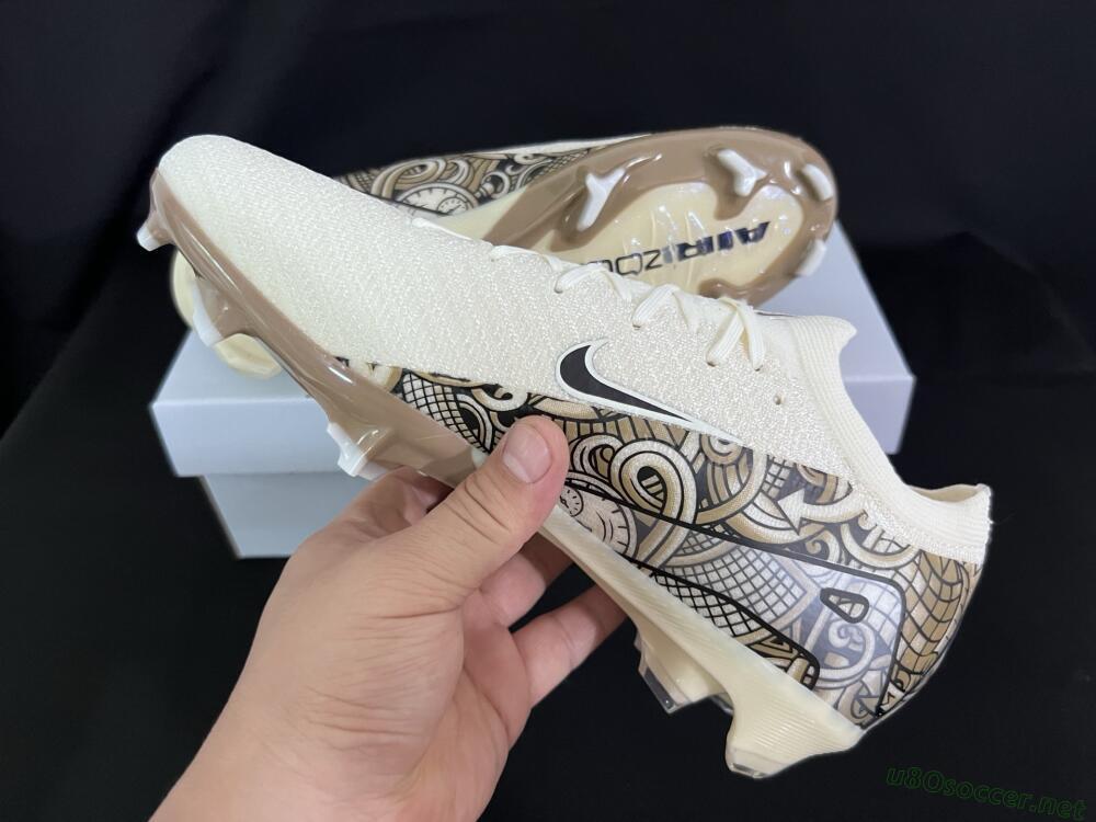 Men's Nike Air Zoom Mercurial Vapor 16 Elite FG Football Boots - Beige/Black/White