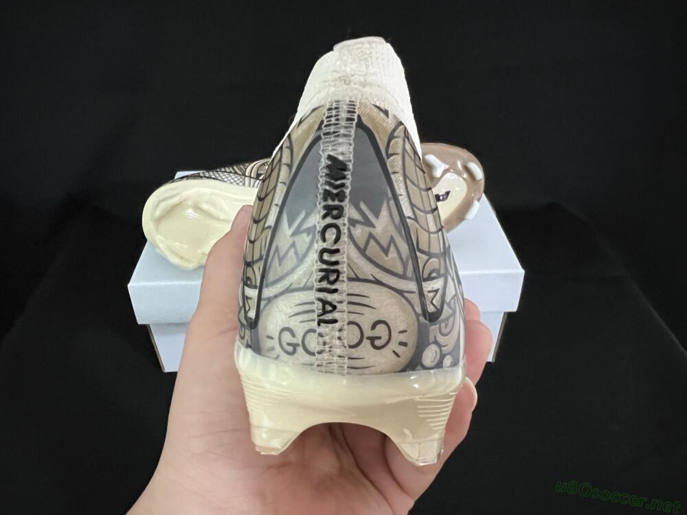 Men's Nike Air Zoom Mercurial Vapor 16 Elite FG Football Boots - Beige/Black/White