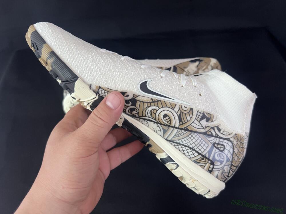 Unisex Nike Air Zoom Mercurial Superfly 10 Elite TF Football Shoes - Beige/Black/Brown