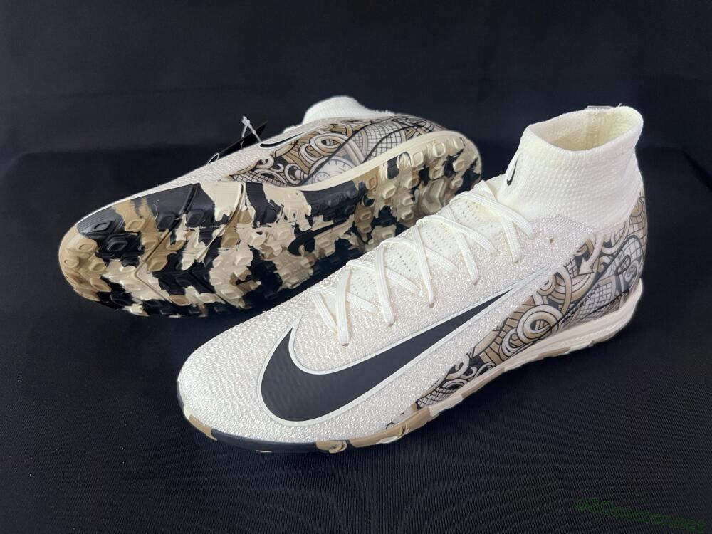 Unisex Nike Air Zoom Mercurial Superfly 10 Elite TF Football Shoes - Beige/Black/Brown
