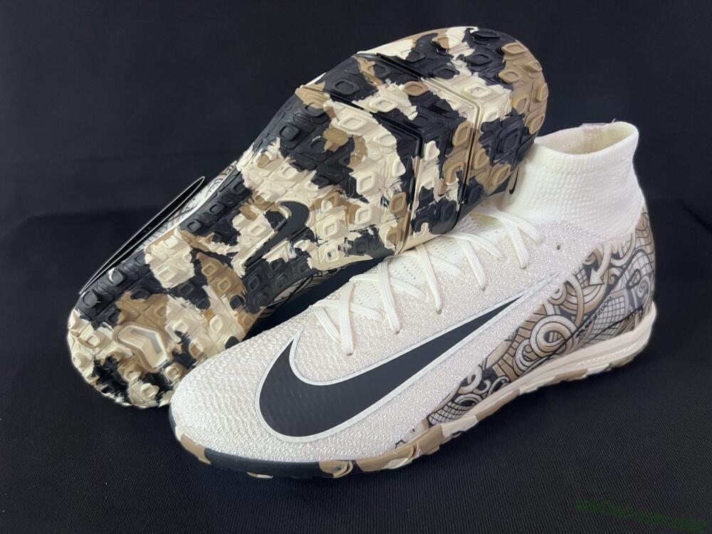 Unisex Nike Air Zoom Mercurial Superfly 10 Elite TF Football Shoes - Beige/Black/Brown