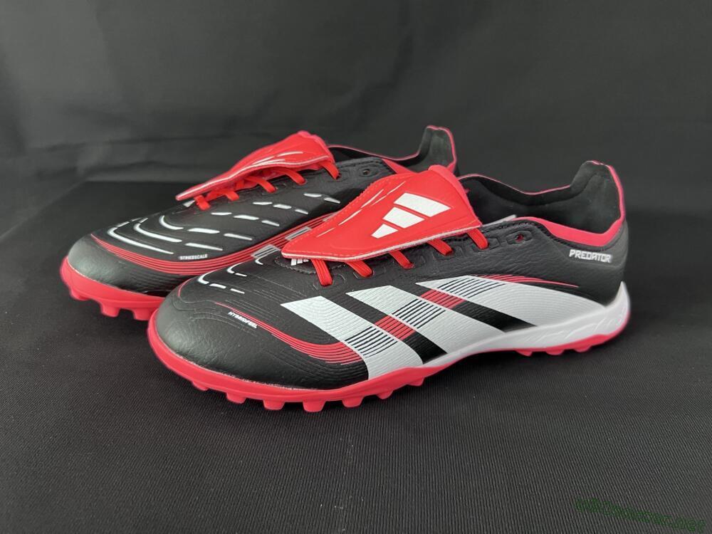 Unisex Adidas Predator Elite Foldover Tongue TF Football Shoes - Black/White/Red