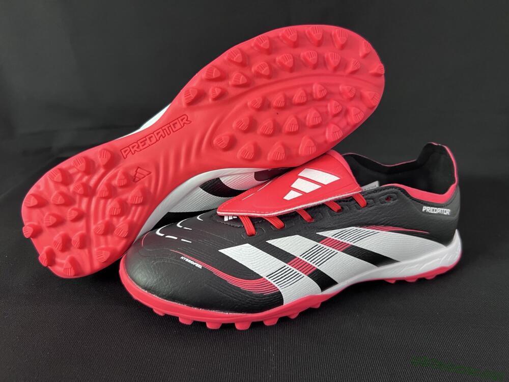 Unisex Adidas Predator Elite Foldover Tongue TF Football Shoes - Black/White/Red