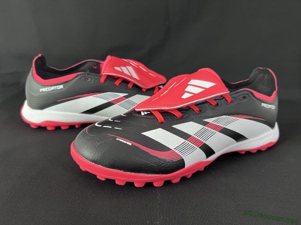 Unisex Adidas Predator Elite Foldover Tongue TF Football Shoes - Black/White/Red