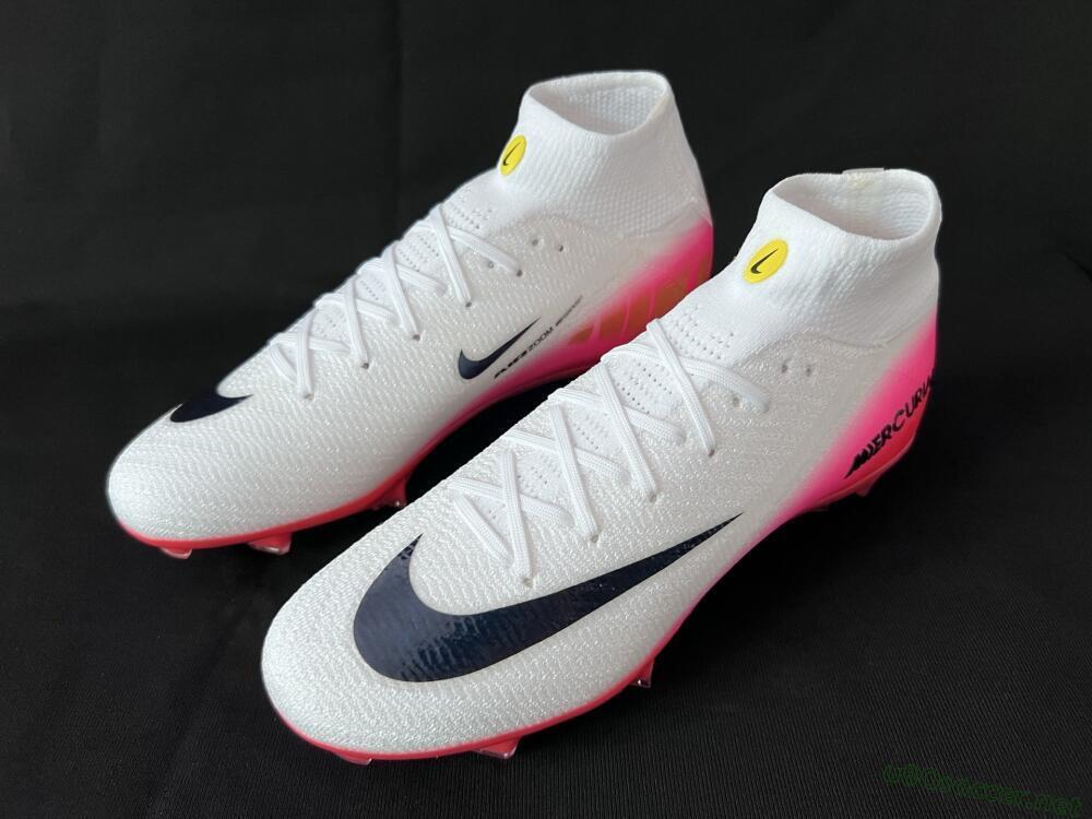 Unisex Nike Air Zoom Mercurial Superfly 10 Elite FG Football Boots - White/Black/Pink
