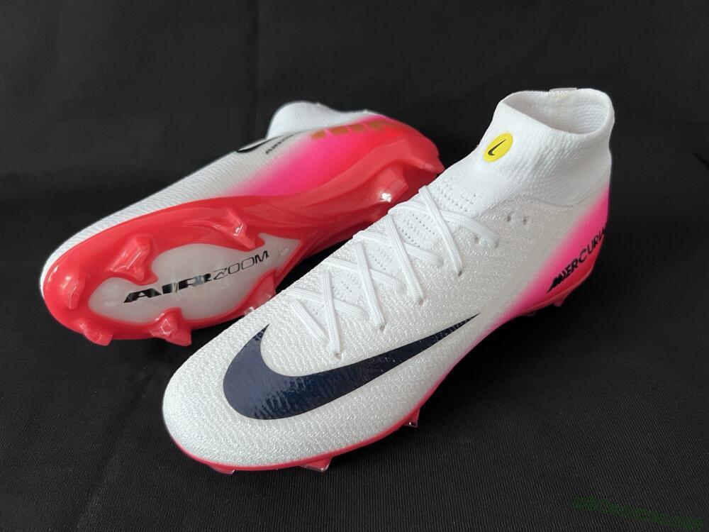 Unisex Nike Air Zoom Mercurial Superfly 10 Elite FG Football Boots - White/Black/Pink